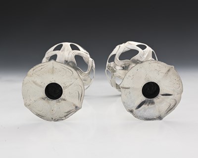 Lot 233 - Orivit, a pair of Jugendstil pewter...