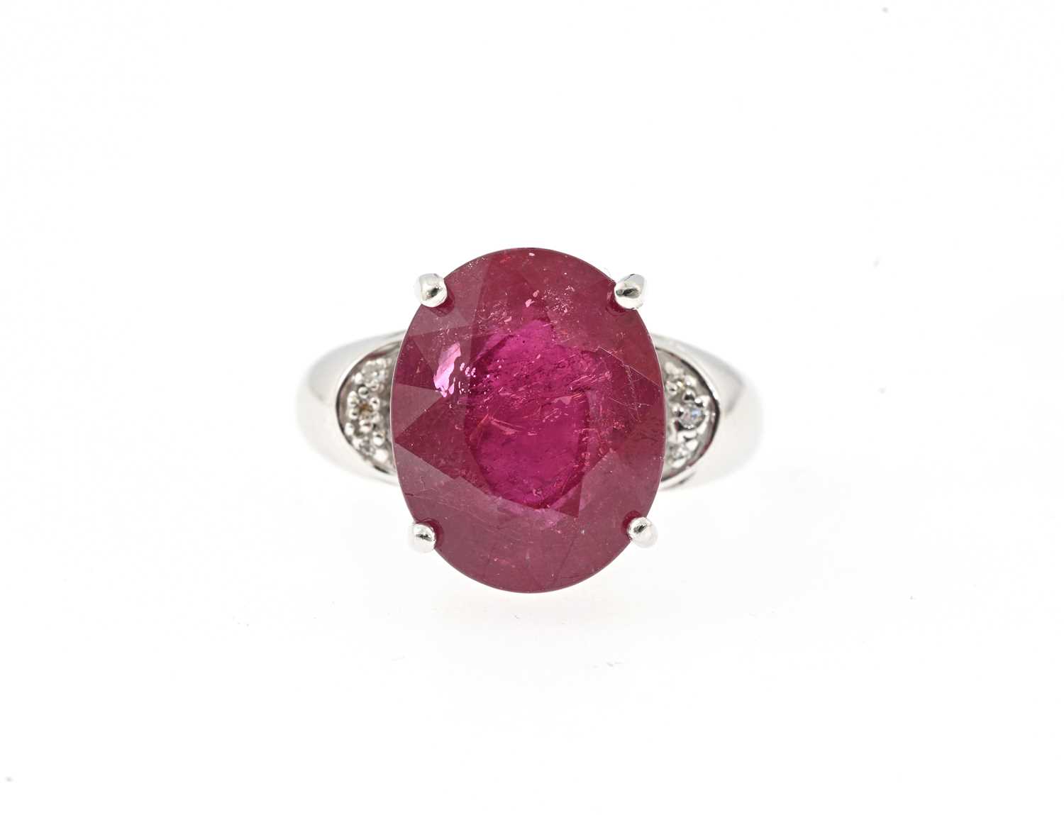 Lot 55 - An 18ct gold ruby and diamond dress ring