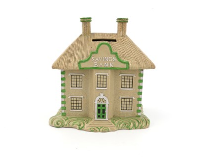 Lot 846 - A Staffordshire drabware house moneybox, circa...