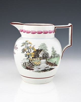 Lot 825 - An English pearlware jug, circa 1813,...