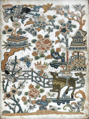 Lot 477 - Chinese School, Qing Dynasty, a needlework...