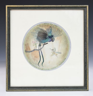 Lot 271 - An Arts & Crafts painted silk roundel, 'The...