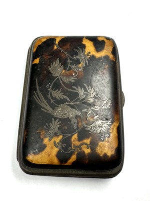 Lot 324 - A late 19th century French silver and faux tortoiseshell pique coin purse