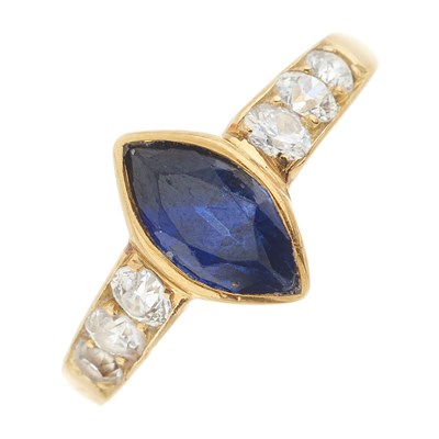 Lot 164 - An early to mid 20th century 18ct gold sapphire and diamond dress ring