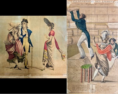 Lot 568 - Eight 18th and 19th century colour prints,...