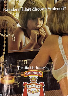 Lot 485 - A 1970s Smirnoff advertising poster, "I wonder...