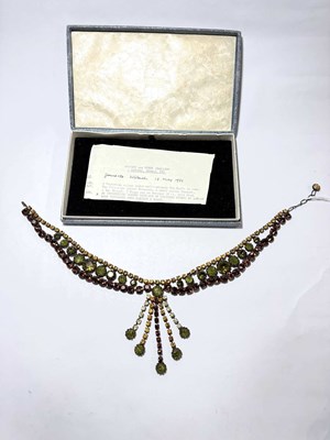 Lot 315 - A vintage coloured stone necklace, c.1970,...