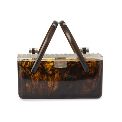 Lot 535 - A 1950s Merle Norman Lucite box handbag