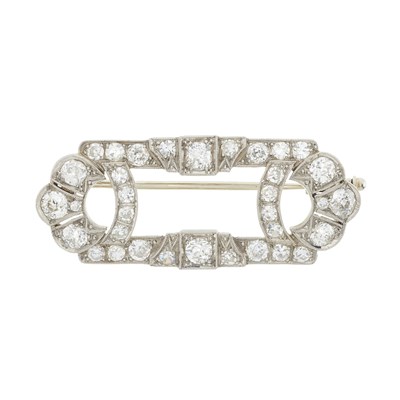 Lot 5 - A Belle Epoque 18ct gold diamond brooch