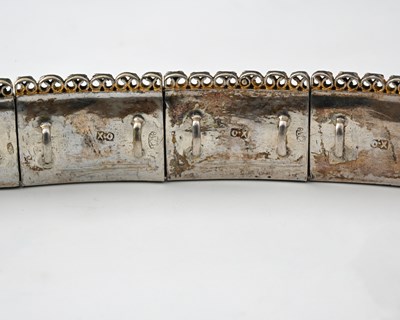 Lot 406 - A Russian silver niello enamel belt