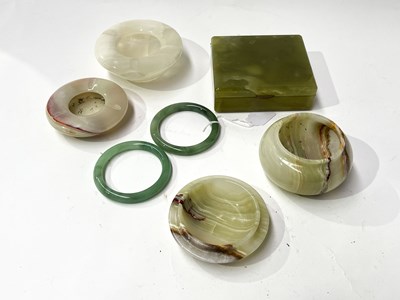 Lot 224 - A small collection of green hardstone, a...