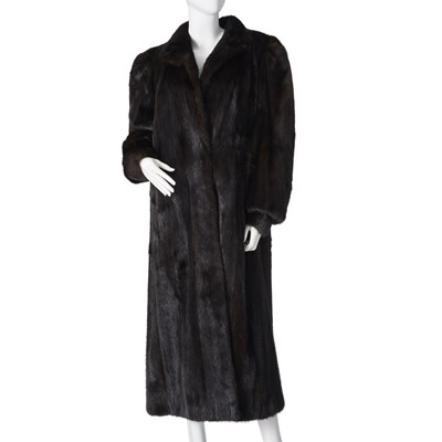 Lot 555 - A full-length dark ranch mink coat.