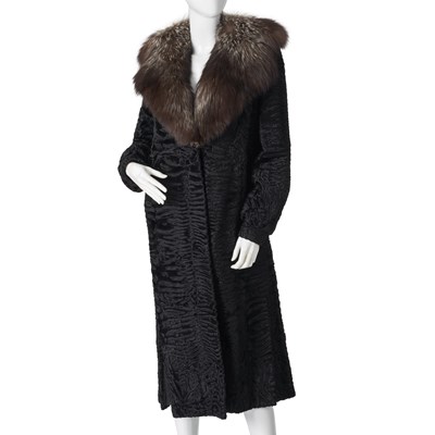 Lot 565 - A Karakul Persian lamb wool coat.