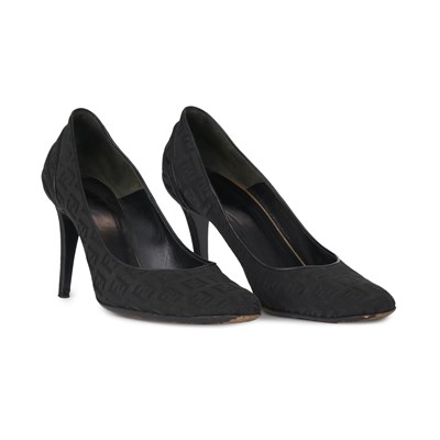 Lot 410 - Fendi, a pair of Zucca court shoes.