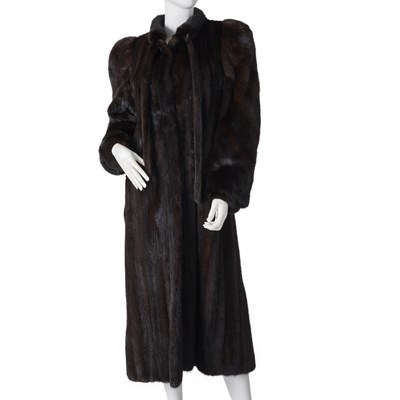 Lot 561 - Grosvenor Harrods, a full-length dark ranch mink coat.