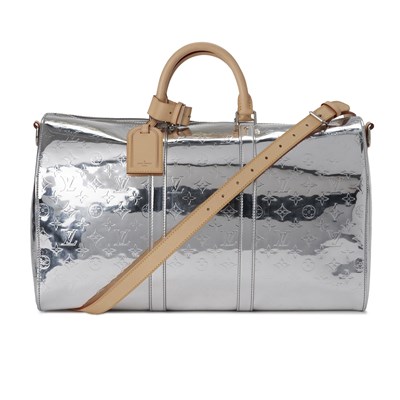 Lot 398 - Louis Vuitton x Virgil Abloh, a Mirror Keepall Bandouliere 50 luggage bag.