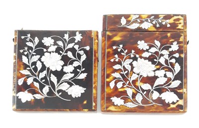 Lot 237 - Two tortoiseshell calling card cases, 19th...