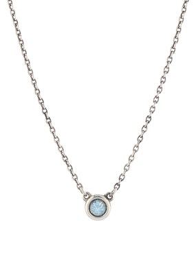 Lot 120 - Elsa Peretti for Tiffany & Co., a silver aquamarine Colour by the Yard single-stone necklace