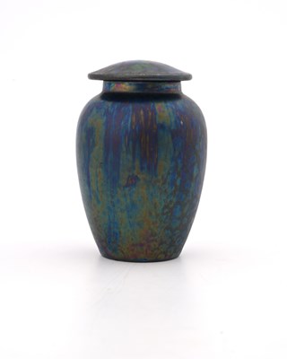 Lot 584 - Ruskin Pottery, a Kingfisher lustre vase and...