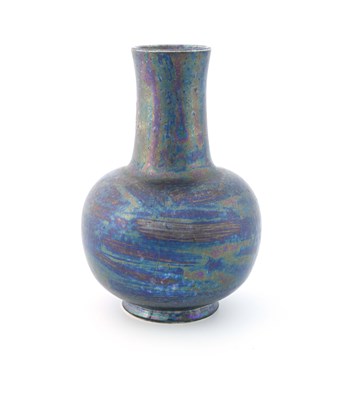 Lot 599 - Ruskin Pottery, a Kingfisher lustre vase,...