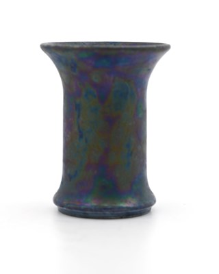 Lot 587 - Ruskin Pottery, a small Kingfisher lustre vase,...