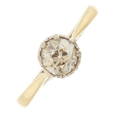 Lot 70 - An 18ct gold diamond single-stone ring