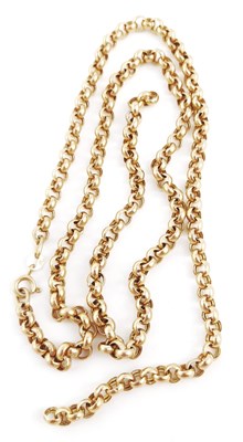 Lot 295 - A 9ct gold belcher-link chain