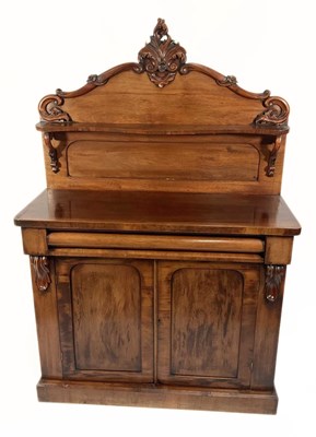 Lot 360 - A mahogany chiffonier, 19th century, acanthus...