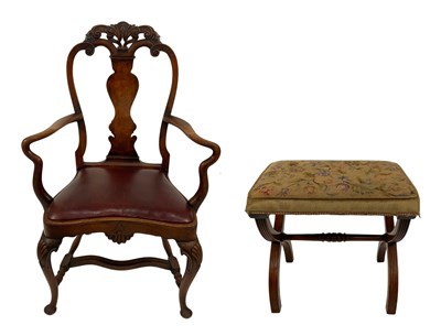 Lot 358 - A 19th century walnut carver chair of Queen...