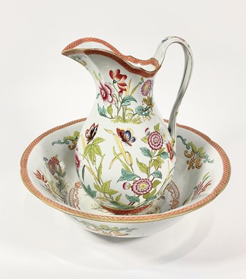 Lot 108 - A Minton & Boyle overpainted transfer jug and...