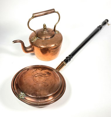 Lot 204 - A copper and brass kettle, 19th century, with...