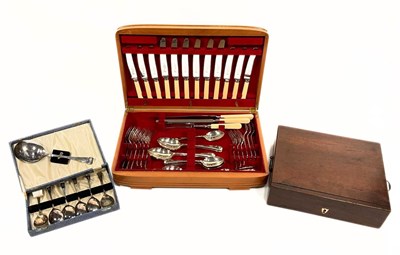 Lot 202 - A collection of boxed plated and stainless...