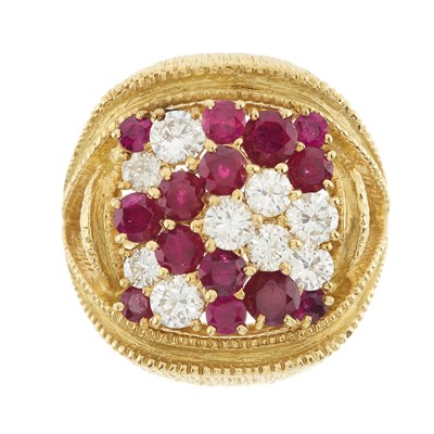 Lot 98 - Vacheron Constantin, a mid 20th century 18ct gold ruby and diamond dress ring