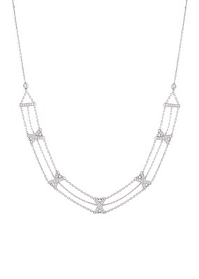 Lot 108 - Chaumet, an 18ct gold diamond 'Jeux de Liens' necklace