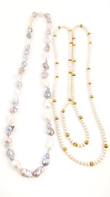 Lot 310 - Two pearl necklaces