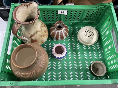 Lot 24 - Studio pottery including a Peter Care pot...