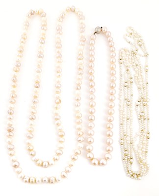 Lot 307 - Three pearl necklaces