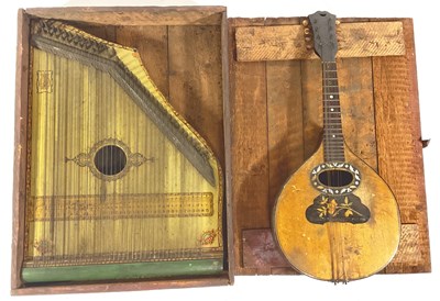 Lot 259 - A 19th century lap harpsichord Guitar, hand...