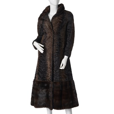 Lot 576 - An Astrakhan Persian lamb wool coat.