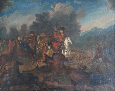 Lot 319 - Dutch School, 18th Century, Battle Scene with...