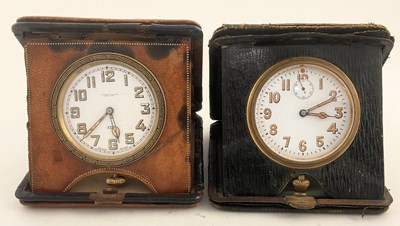 Lot 249 - Pair of eight day travel clocks