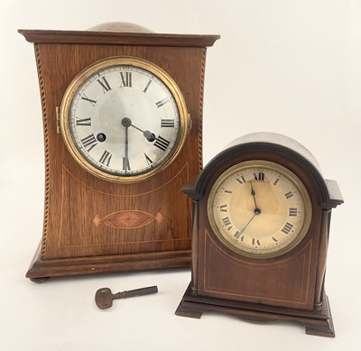 Lot 246 - A mantel clock and time piece with drum movement