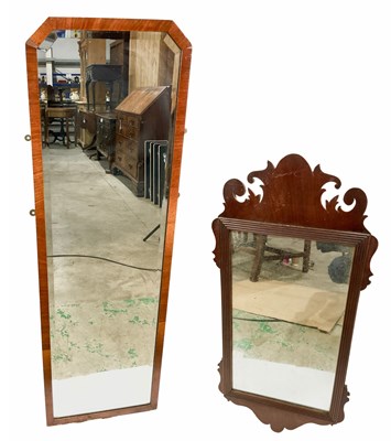 Lot 422 - A Small Georgian fretwork mirror, 63cm high,...