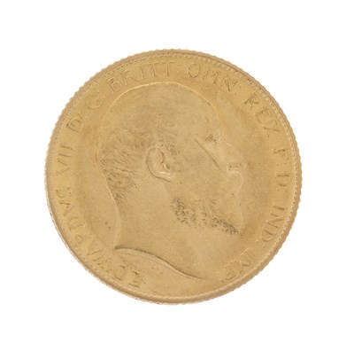 Lot 5 - Edward VII, a gold half sovereign coin dated...