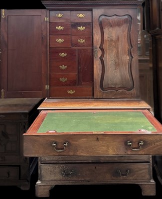 Lot 401 - A George III mahogany secretaire in the Giles...