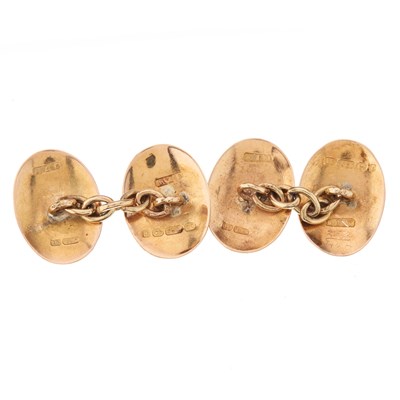 Lot 8 - A pair of late Victorian 15ct gold cufflinks,...