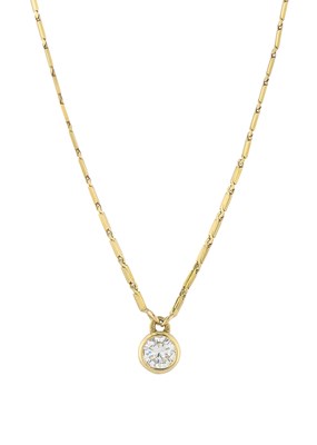 Lot 67 - An 18ct gold diamond single-stone necklace