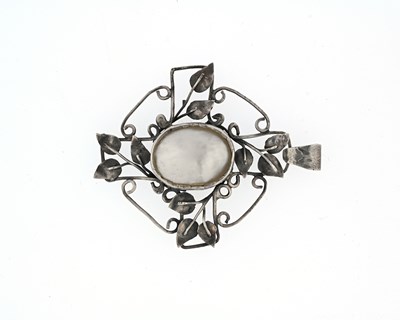 Lot 16 - An Arts and Crafts silver and mother of pearl...