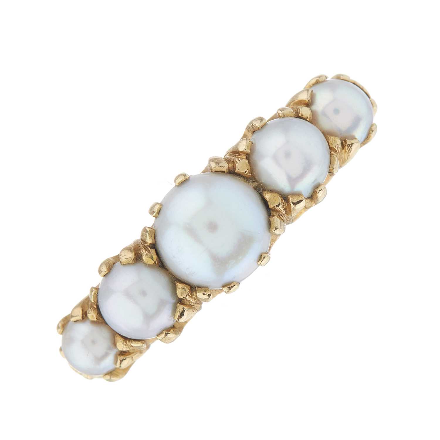 Lot 11 - A late Victorian 18ct gold graduated split...