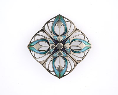 Lot 19 - An Arts and Crafts style silver and enamelled...